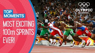 The most exciting 100m races in Olympic history  Top Moments [upl. by Oribel251]