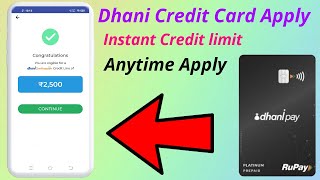 Dhani Credit Card Apply Instant Credit limit [upl. by Raychel]