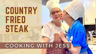 Cooking with Jess  Country Fried Steak [upl. by Leruj]