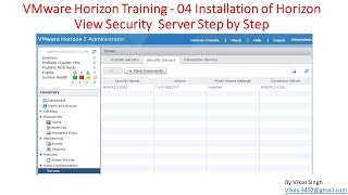 VMware Horizon Training  04  Installation of Horizon View Security Server Step by Step [upl. by Spalding]