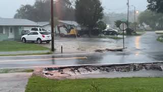 7 PM BRANCHES DOWN SPARKING LINES UPDATE Hurricane Milton Hits New Port Richey Florida [upl. by Eladnwahs]