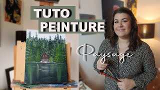 tuto peinture acrylique débutant  comment peindre un paysage [upl. by Asyle746]