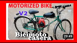 Construye una Bicicleta Motorizada en Casa  Usando un Motor de 4 Tiempos de 49cc  Tutorial [upl. by Adaynek]