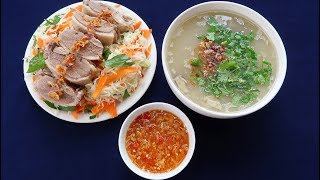 Món Ăn Ngon  CHÁO VỊT nước mắm gừng gỏi bắp cải thịt vịt [upl. by Sukramaj]