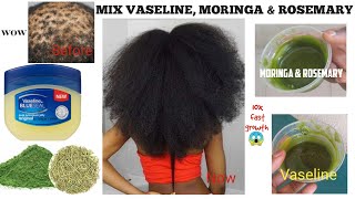 WOW😦Mix VASELINE with MORINGA amp ROSEMARY amp Grow Hair Like Never Before 10x FASTER [upl. by Fontana]