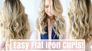 How to Easy Flat Iron Curls No Twisting [upl. by Baldridge]