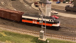 2 rail o scale and ho scale trains running at the Youngstown model rr association in Austintown Ohio [upl. by Cullie]