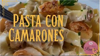 Pasta con Camarones en Salsa Blanca [upl. by Nealey]