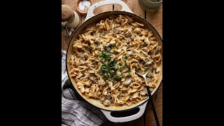 Ground Beef Stroganoff 🍽️ recipe fallrecipe dinnerideas [upl. by Springer]