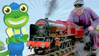 Mini TRAINS For Kids  Geckos Real Vehicles  Trains For Children  Learning amp Educational Videos [upl. by Alleynad]