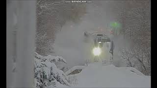 Amtrak Arrives In Bangor In 24 inches of Snow 11122019 [upl. by Zeuqcaj69]