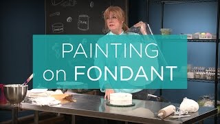 Cake Decorating Painting on Fondant [upl. by Ellehcem]