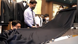 process of making custom suits by a veteran tailor with 40 years of experience Korean master taylor [upl. by Gurney697]