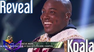 The Koala Revealed  DeMarcus Ware  The Masked Singer USA Season 11 Ep 6 [upl. by Stodder]