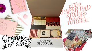 12x12 Paper Pad Storage Pocket Tutorial Maymay Inspired Organize Your Paper Stash [upl. by Adnarb]