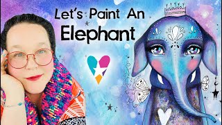 Lets Paint an Elephant  Mixed Media Art with Willowing [upl. by Jarin]