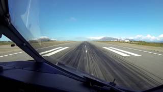 Wideroe Dash 8Q400 cockpit view landing Ålesund Norway [upl. by Petronilla53]