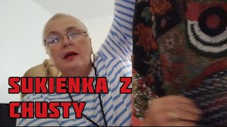 vlog 2 Sukienka z chusty i resztek tkanin Tunika z recyklinguUszyłam ręcznie [upl. by Banquer]