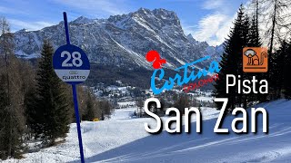 Pista San Zan soleggiata pista blu di Cortina dAmpezzo dolomitisuperski cortinadampezzo tofane [upl. by Salene]