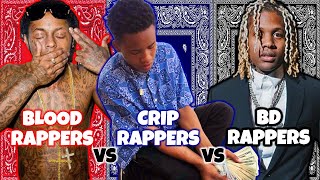 BLOOD RAPPERS vs CRIP RAPPERS vs BLACK DISCIPLE RAPPERS [upl. by Nyla73]