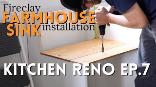 DIY Ikea Kitchen Remodel Series  Cabinet Hack amp Farmhouse Sink Install  Ep7 [upl. by Ainslee443]