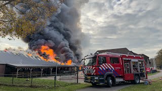 Zeer grote brand in schuur camping Paasloo [upl. by Nedyrb463]