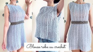 Comment faire une BLOUSE ou une ROBE au crochet  Facile Rapide économique  Toutes tailles [upl. by Adiraf419]