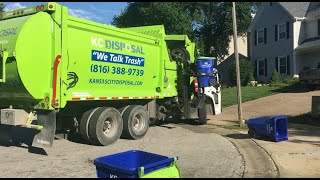 Garbage Trucks Picking Up Cans Flippin Lids Talkin Trash [upl. by Haret]