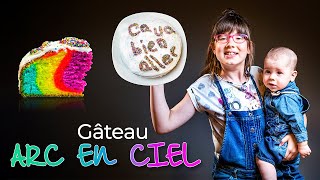 Gâteau arcenciel  Rainbow cake – la meilleur recette  Ça va bien aller 🌈🎂😀 [upl. by Htebasile607]