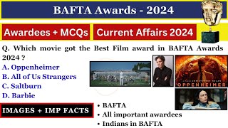 Bafta award 2024  Current affairs complete information  Awards and Honors 2024  MCQs in English [upl. by Gaskins]