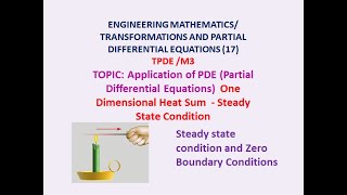 Engineering Maths  TPDE  Application of PDE  Steady state condition zero boundary conditions [upl. by Eanil]