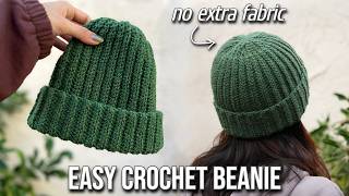 Easy Crochet Ribbed Beanie Tutorial for Beginners [upl. by Ahsyekat585]