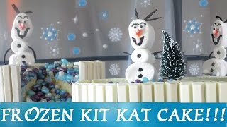 FROZEN KIT KAT Cake w Marshmallow Olaf amp Frozen Icicle Jelly Beans Easy Inspired by Disney Movie [upl. by Arehs849]