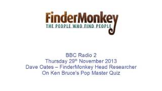 Pop Master on BBC Radio 2 with David Oates Head Researcher at FinderMonkey [upl. by Hewe215]