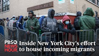 WATCH Inside New York Citys effort to house incoming migrants [upl. by Enaxor916]