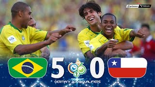 Brasil 5 x 0 Chile Adriano HatTrick ● 2006 World Cup Qualifiers Extended Goals amp Highlights HD [upl. by Gabler]