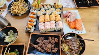 tsukiji sushi buffet qhib tshiab nyob hauv fresno seb puas qab nawb [upl. by Nnahoj]