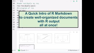 A quick intro to R Markdown a convenient tool for creating a wellorganized document with R output [upl. by Whittaker]