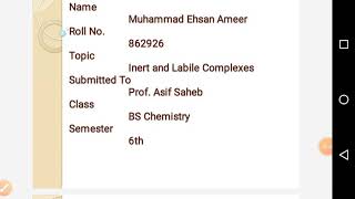 Inert and labile complexes [upl. by Otrebide]