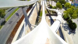 Taboo Tower  Daredevil Plunge  Slide 3 HD POV at Six Flags Hurricane Harbor [upl. by Arrio]