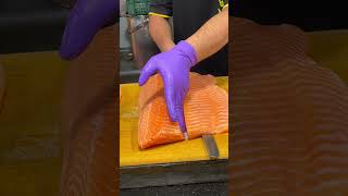 Satisfying Skill How to Perfectly Remove Salmon Skin for Sushi salmon sushi Sashimi [upl. by Grizel]