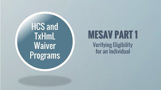 MESAV Part 1 Verifying Eligibility for an Individual [upl. by Shishko]