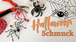 Spinnen Anhänger selber machen 🕷 Halloween Schmuck 🎃  Diy Anleitung [upl. by Walford]