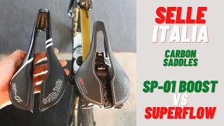 Selle Italia Tekno Boost and Superflow Carbon Saddles Review and Comparison [upl. by Pickar]