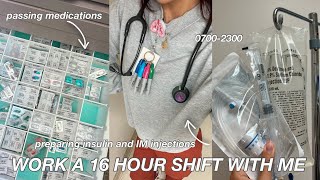 DAY IN THE LIFE AS A NURSE  16 hour shift preparing insulins amp IM injections charting amp more [upl. by Nisbet]