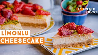 Limon Soslu Çilekli Cheesecake  Cheesecake Yapmanın tüm Püf Noktalarıyla [upl. by Hazeefah]