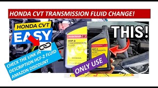 HONDA CVT TRANSMISSION FLUID CHANGE [upl. by Ahsienaj]