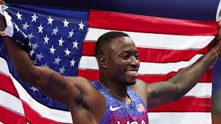 Team USAs Grant Holloway wins Olympic gold medal in 110 hurdles [upl. by Inait721]