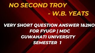 No Second Troy  BAc fast sem English Chapter hapte 1  WB Yeats No Second Troy Poetry  nosecond [upl. by Yelyr]