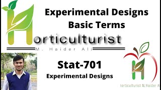 Basics Terms of Experimental Designs  Terminology of Experimental Designs [upl. by Ahselat]